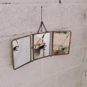 Miroir de barbier triptyque