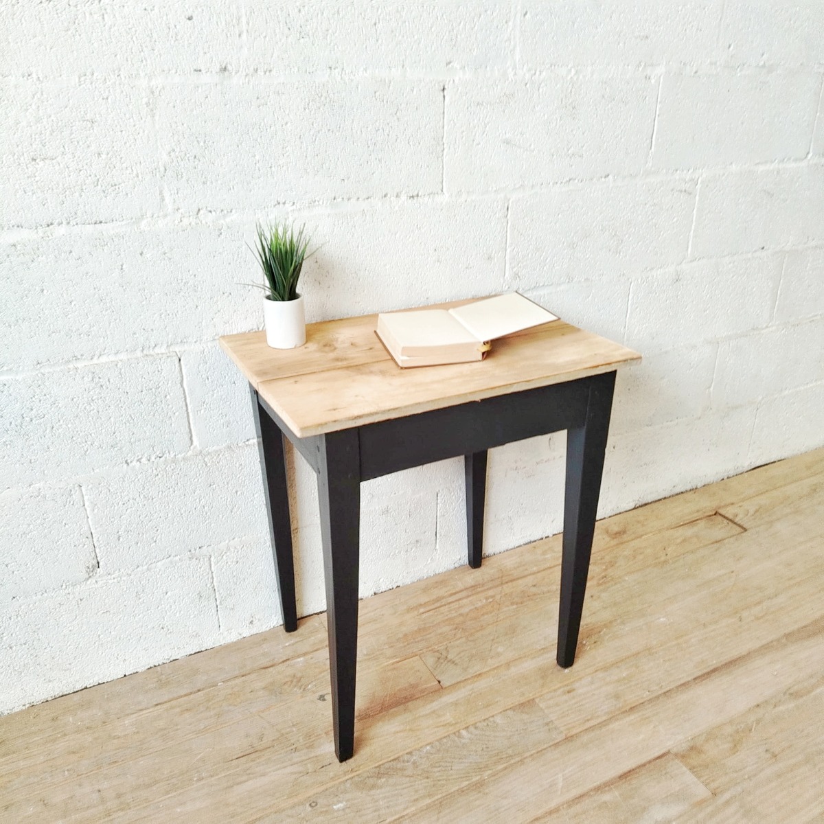Table d'appoint - Bout de canapé Noir & Bois – Image 2