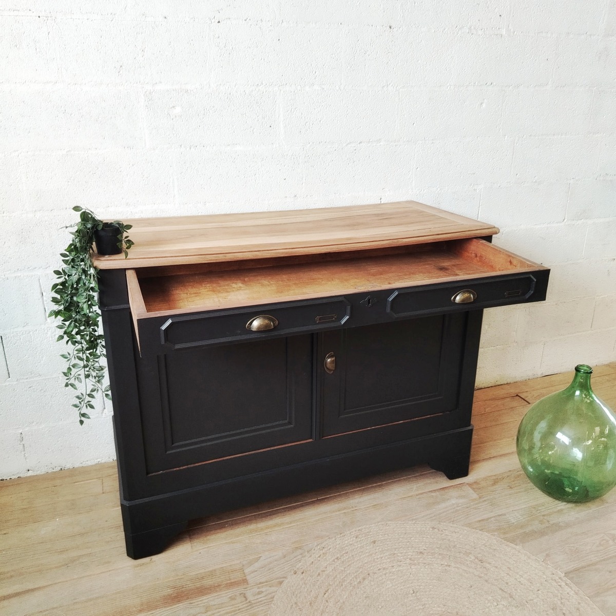 Buffet noir et bois – Image 3