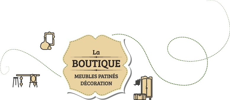 La boutique Atelier-Brocante, meulbes patinés et décorations