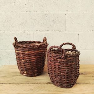Paire de paniers anciens en osier