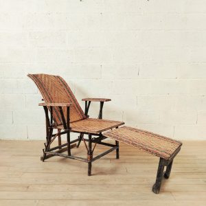 Chaise-longue en rotin ancienne