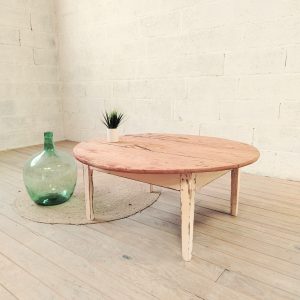 Table basse ronde patinée