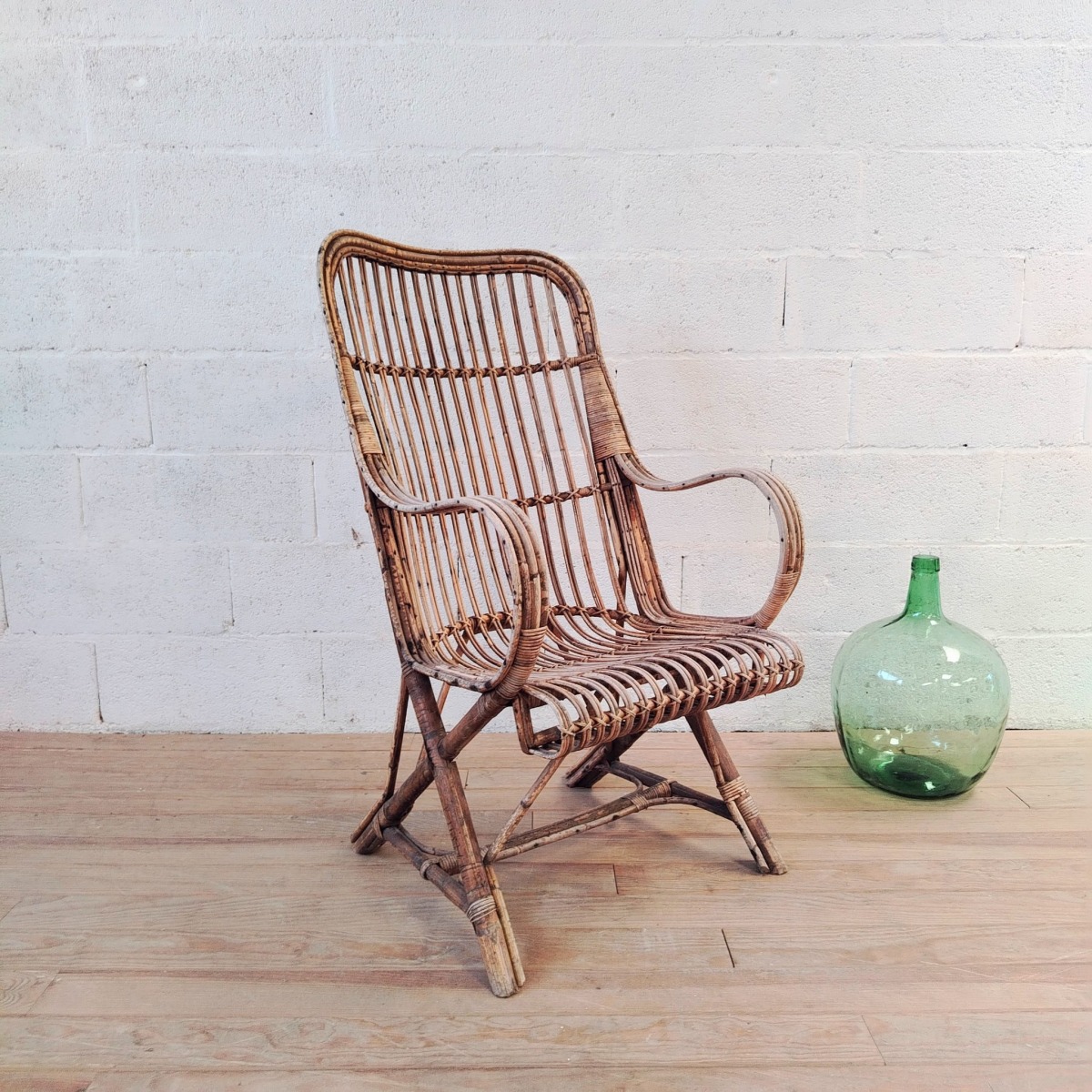 Fauteuil vintage en rotin
