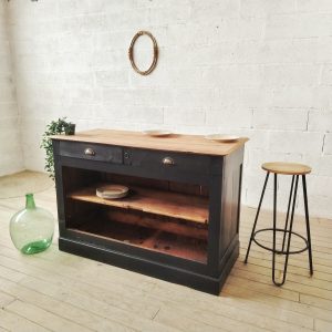 Buffet comptoir noir et bois