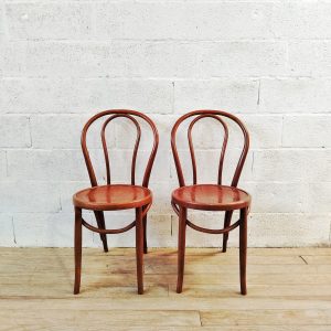 Paire de chaises Bistrot en bois courbé