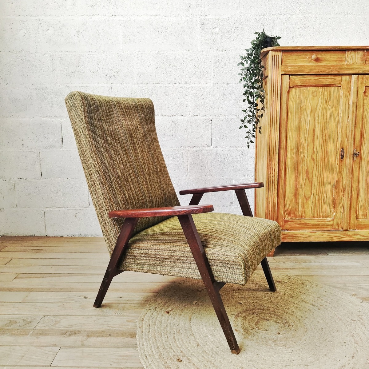 Fauteuil vintage pieds compas – Image 2