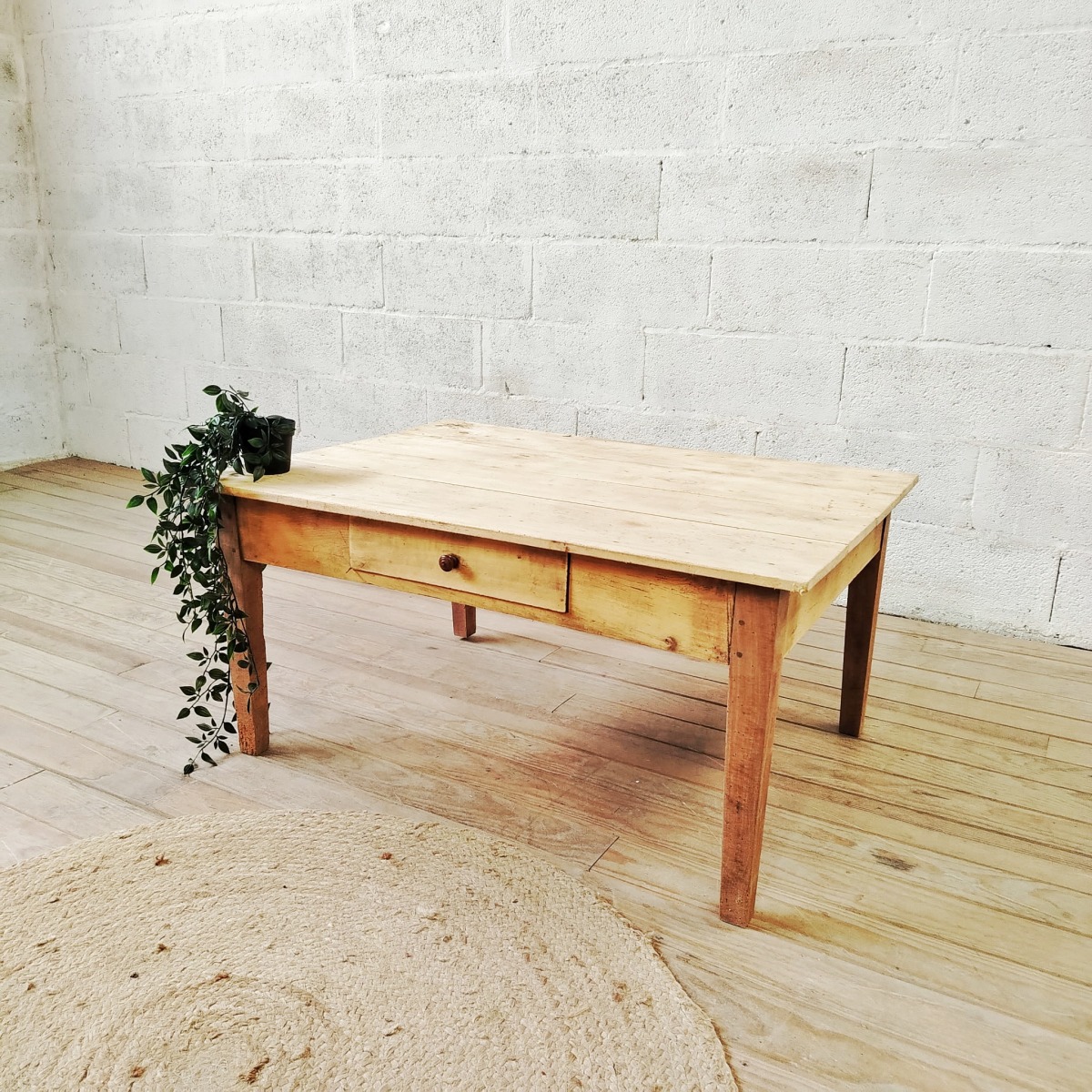 Table basse fermière en bois naturel